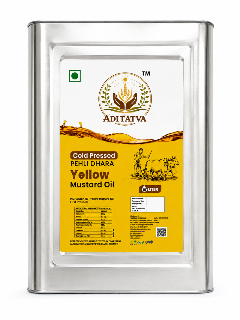 Cold pressed yellow mustard oil (15 ltr)